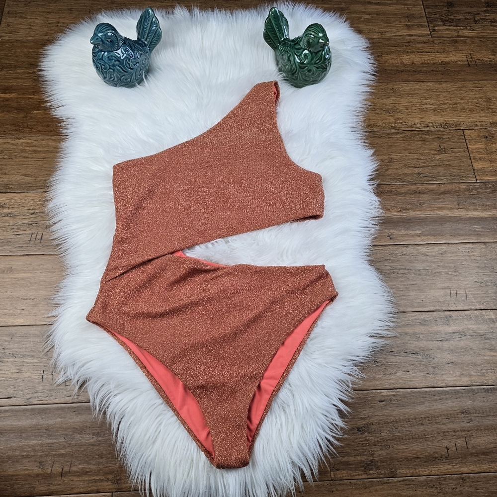 NEW Beach Riot Celine Sparkle One Piece Cutout Swimsuit XL